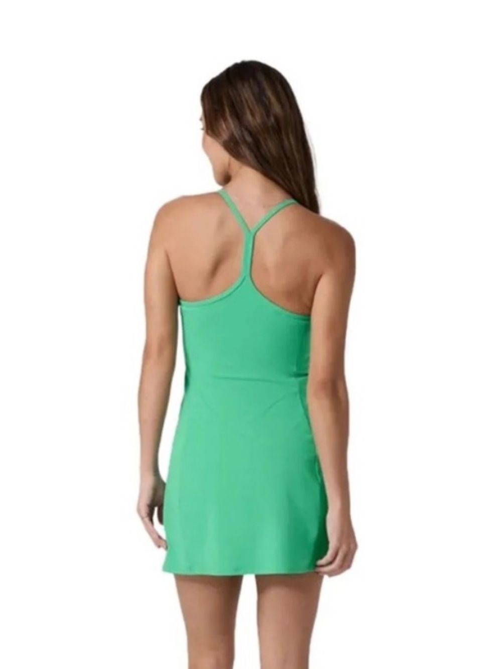 Vuori Racerback Tennis Dress in Bright Bergamot Green